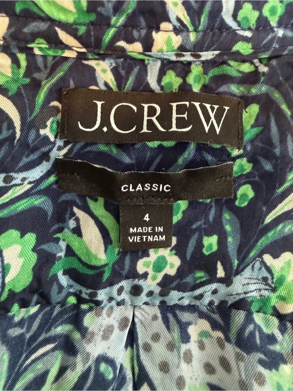 J. Crew Classic-fit shirt in fauna floral, Size 4, Like New!